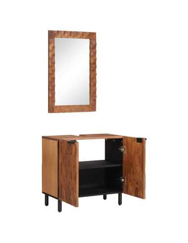 Set da Bagno con archiviazione 2 pcs Acacia Marrone Winish