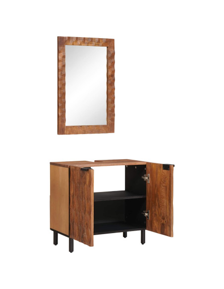 Set da Bagno con archiviazione 2 pcs Acacia Marrone Winish
