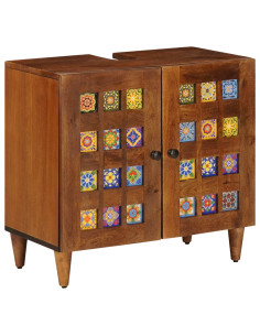 Armadio per Lavabo da Bagno con porta Noce 62 x 33 x 58 cm