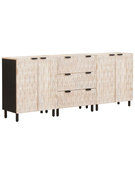 Credenza 3 pcs Finitura Bianco Lavato 180 x 33 x 75 cm