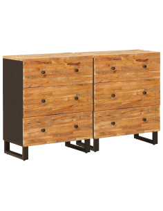 Credenza 2 pcs Marrone 60 x 33 x 75 cm Legno di mango massello