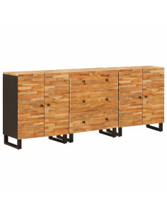 Credenza 3 pcs Marrone 60 x 33 x 75 cm Legno di mango massello