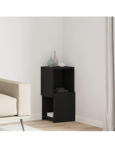 Mobile angolare Rovere Nero 30,5x30x65cm Legno multistrato