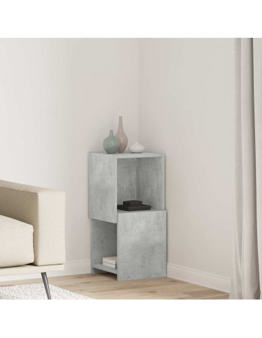 Mobile angolare Grigio cemento 30,5x30x65cm Legno multistrato