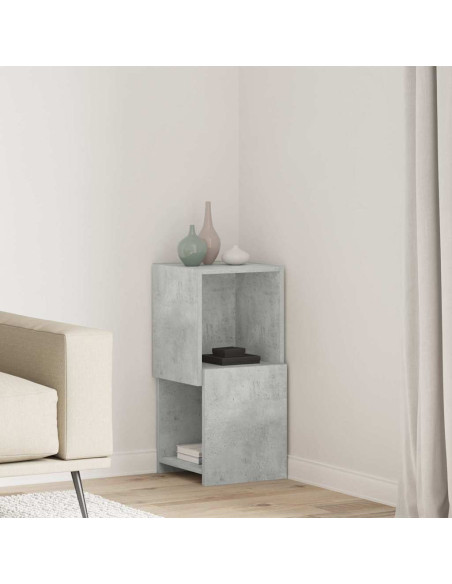Mobile angolare Grigio cemento 30,5x30x65cm Legno multistrato