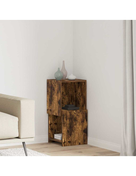 Mobile angolare Rovere fumé 30,5x30x65cm Legno multistrato