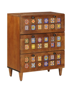 Credenza Noce 60 x 33 x 75 cm Legno di mango massello