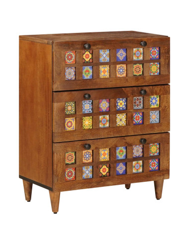 Credenza Noce 60 x 33 x 75 cm Legno di mango massello