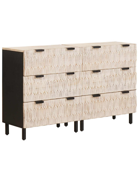 Credenza 2 pcs Finitura Bianco Lavato 60 x 33 x 75 cm