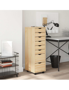 Armadietto Rotolante con Cassetti MOSS Vernice trasparente