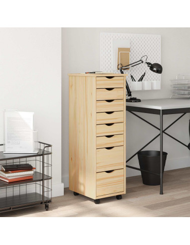 Armadietto Rotolante con Cassetti MOSS Vernice trasparente