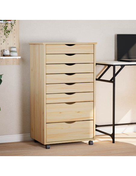 Armadietto Rotolante con Cassetti MOSS Vernice trasparente