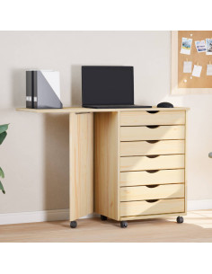 Mobiletto con Scrivania con ruota MOSS Vernice trasparente