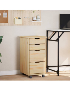 Mobiletto con Scrivania con ruota MOSS Vernice trasparente