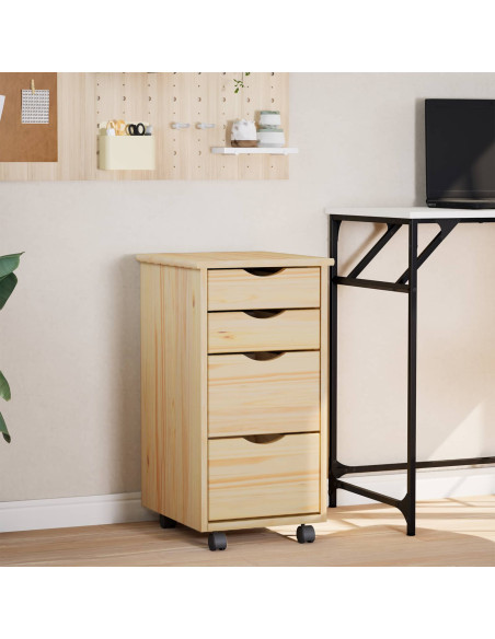 Mobiletto con Scrivania con ruota MOSS Vernice trasparente