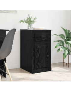 Mobile laterale Rovere Nero 40 x 50 x 75 cm Legno multistrato