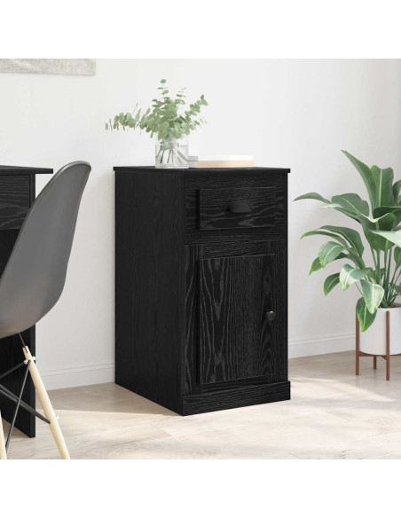 Mobile laterale Rovere Nero 40 x 50 x 75 cm Legno multistrato