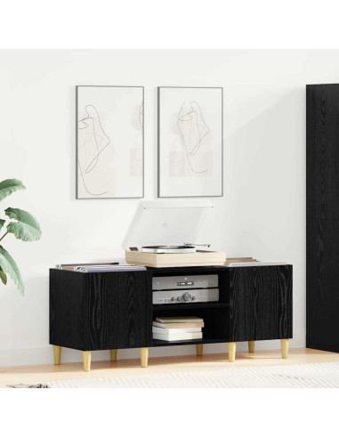 Mobile porta vinili Rovere Nero 121 x 38 x 48 cm