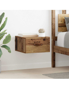 Mobiletto da comodino a parete Legno vecchio 35 x 35 x 20 cm