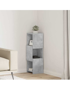 Mobile angolare Grigio cemento 25,5x25x80cm Legno multistrato
