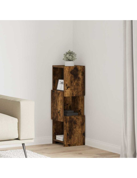 Mobile angolare Rovere fumé 25,5x25x80cm Legno multistrato