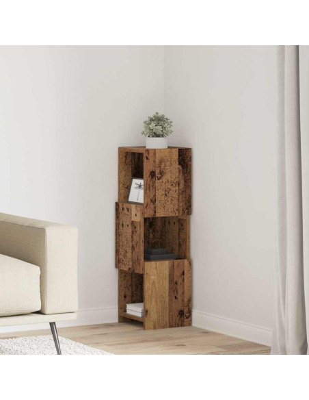 Mobile angolare Legno vecchio 25,5x25x80cm Legno multistrato