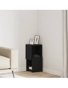 Mobile angolare Rovere Nero 25,5x25x55cm Legno multistrato