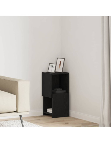 Mobile angolare Rovere Nero 25,5x25x55cm Legno multistrato