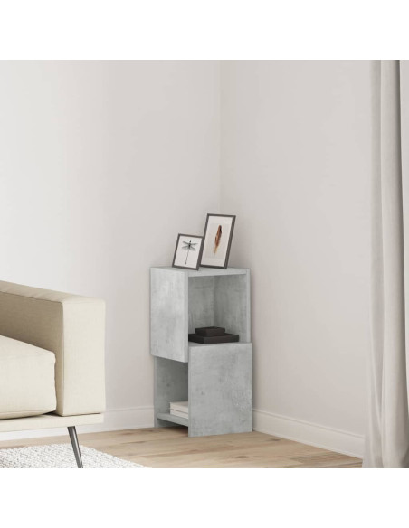 Mobile angolare Grigio cemento 25,5x25x55cm Legno multistrato