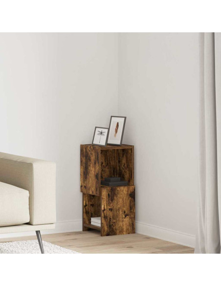 Mobile angolare Rovere fumé 25,5x25x55cm Legno multistrato