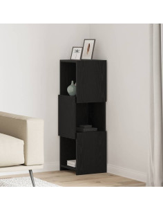 Mobile angolare Rovere Nero 30,5x30x95cm Legno multistrato