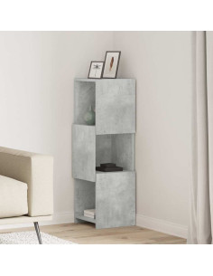 Mobile angolare Grigio cemento 30,5x30x95cm Legno multistrato
