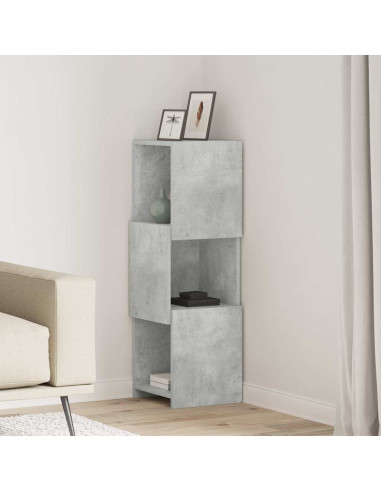 Mobile angolare Grigio cemento 30,5x30x95cm Legno multistrato