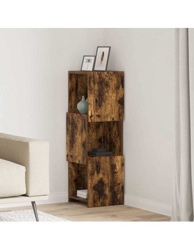 Mobile angolare Rovere fumé 30,5x30x95cm Legno multistrato