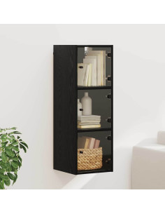 Armadietto a muro Rovere Nero 35 x 37 x 102 cm