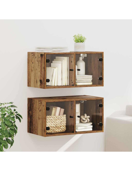Armadi da Parete 2 pcs Legno vecchio 68 x 37 x 35 cm
