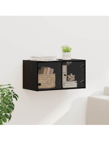 Armadietto a muro Rovere Nero 68 x 37 x 35 cm Legno multistrato