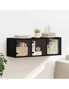 Armadietto a muro Rovere Nero 102 x 37 x 35 cm