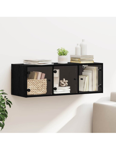 Armadietto a muro Rovere Nero 102 x 37 x 35 cm