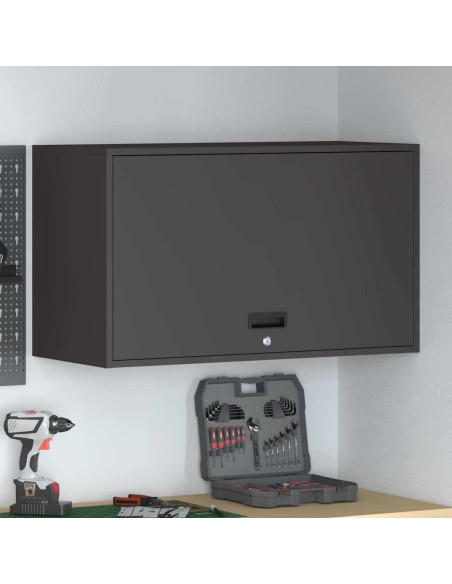 Armadio a muro per garage Nero 90 x 40 x 53 cm