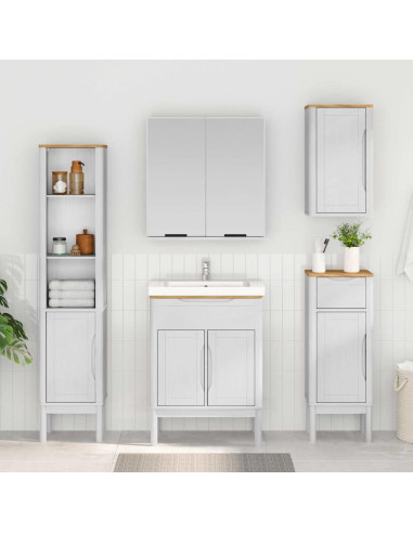 Mobiletto bagno alto con porta FLORO Bianco 35 x 30 x 160 cm