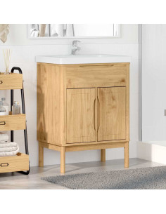 Armadio per Lavabo da Bagno FLORO Cera marrone 60 x 40 x 80 cm