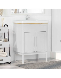 Armadio per Lavabo da Bagno FLORO Bianco 60 x 40 x 80 cm