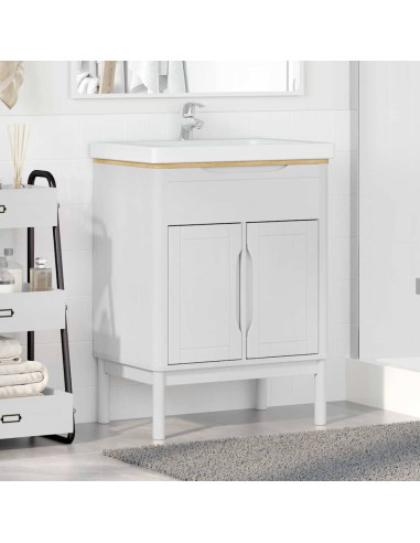 Armadio per Lavabo da Bagno FLORO Bianco 60 x 40 x 80 cm