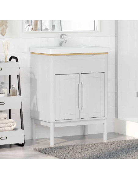 Armadio per Lavabo da Bagno FLORO Bianco 60 x 40 x 80 cm