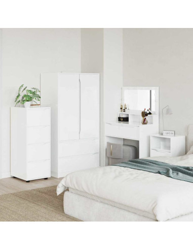 Armadio Bianco Lucido 40 x 48 x 105 cm Legno multistrato