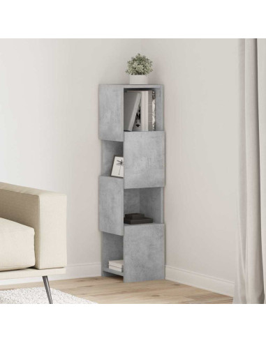 Mobile angolare Grigio cemento 25,5x25x102cm Legno multistrato