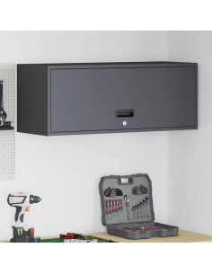 Armadio a muro per garage Nero 90 x 33 x 35 cm