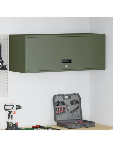 Armadio a muro per garage Oliver verde 90 x 33 x 35 cm