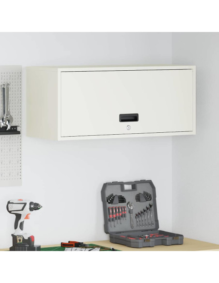 Armadio a muro per garage Bianco 80 x 33 x 35 cm